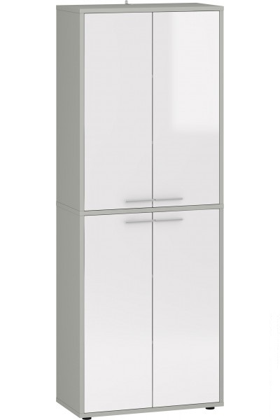 Шафа Грейд Верона МДФ сіра шиншила/білий сніг глянець